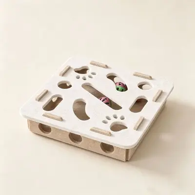 Katzen-Intelligenzspielzeug Labyrinth-Box mit Verstecklöchern - 13