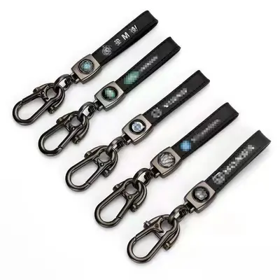 Lambskin Car Keychain with Car Logo, Business Men's Key Chain