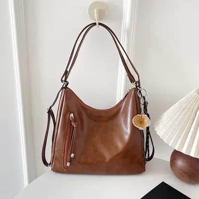 Retro Alltags-Tragetasche mit großem Fassungsvermögen für Damen 2025 Neu Alltags-Schultasche Cross-Body Multifunktions-Mode-Rucksack - 8