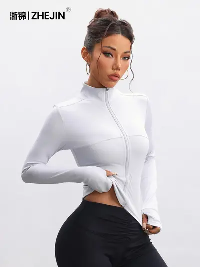 Women's Fitness Yoga Jacket Quick-Dry Autumn Top - 6