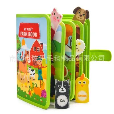 跨境定制毛毡布忙碌书CPC环保可啃咬儿童早教玩具撕撕土豪安静书 - 11