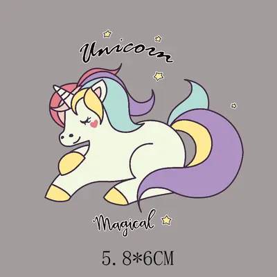 Cute Unicorn Heat Transfer Patch for Children's Clothing, Offset Print - 12