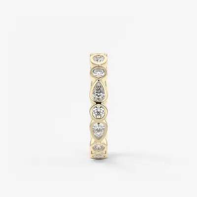 S925 Sterlingsilber Tropfen-Moissanitring mit rundem Stein, 30er-Set, stapelbar