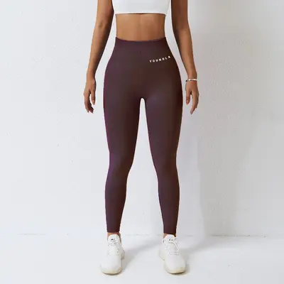 Youngla klassische Yogahose, nahtloser Strick, Fitnesshose für Damen - 12
