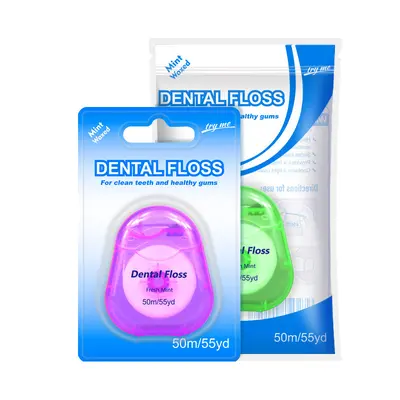 Mint Flavored Orthodontic Dental Floss Roll, 50 Meters