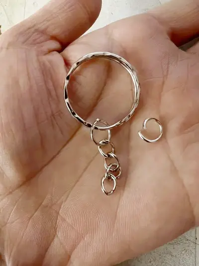 DIY Jewelry Keychain with Extension Chain, Single Open Ring - 9