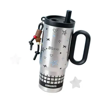 316 Paslanmaz Çelik Pipetli Termos Bardak, Çay-Su Ayırıcılı, Taşınabilir - 6