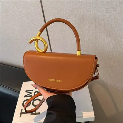 Saddle Handbag for Women, Textured Underarm Bag, Casual Work Crossbody - 1
