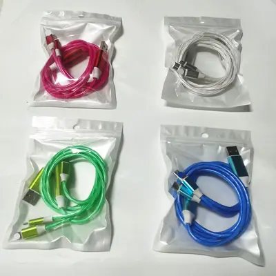 Üç Çıkışlı Akan Işık Veri Kablosu - Apple, Android, USB TypeC Telefonlara Uygun Hızlı Şarj 3'ü 1 Arada Akan Işık Led Kablous - 8