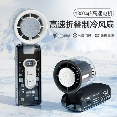 Neck-Hanging Mini Handheld Fan, USB Rechargeable, Foldable, Semiconductor Cooling - 4