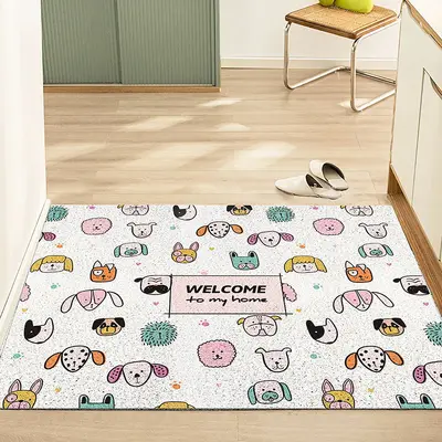 Cuttable Non-Slip PVC Door Mat with Cute Dog Design - 8