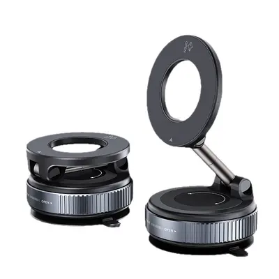 Vacuum rotating magnetic car phone holder, foldable - 6