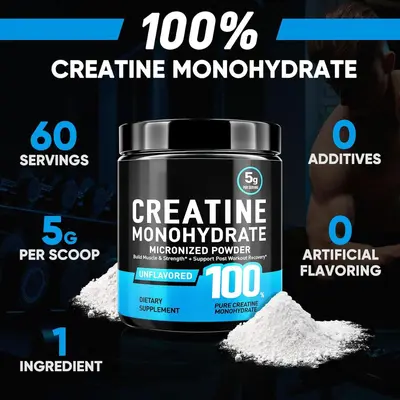 99%高纯一水锌镁肌酸粉Creatine Powder运动健身营养补充剂现货批