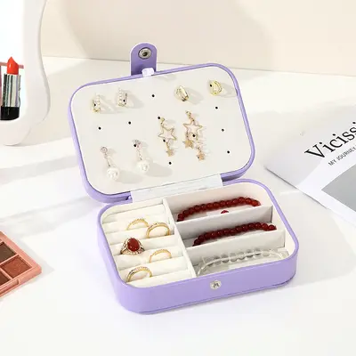 Portable Jewelry Storage Box PU Necklace Ring Accessory Box Minimalist Large Capacity Jewelry Organizer Wholesale