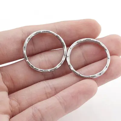 Metal Key Ring, Black Flat Split Ring, 304 Stainless Steel - 12