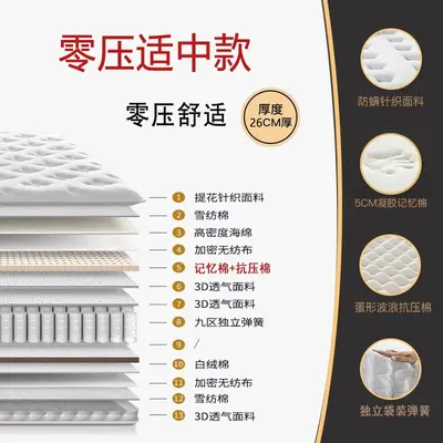 Five-Star Hotel Style Latex Memory Foam Pocket Spring Mattress - 11