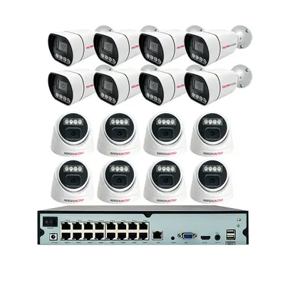 Poe güvenlik kamerası 16'lı set 8 megapiksel 4k yüksek çözünürlüklü gece görüşlü kayıt iç mekan ev monitör kamerası