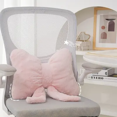 Grenzüberschreitend gebogenes rosafarbenes Sofa-Kissen, Schreibtisch- und Stuhlkissen mit weicher und komfortabler Lendenwirbelstütze, Dekoration für Bettkopf im Hauptschlafzimmer.