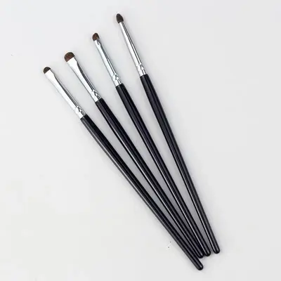 4-Piece Horsehair Makeup Brush Set, Eyeshadow and Highlighter Brushes