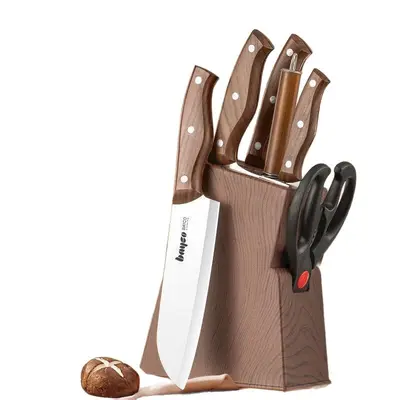 Baige Stainless Steel Knife Set Complete Kitchen Knife Set Home Use Sharp Vegetable Knife Cutting Board 2-in-1 Kitchen Tools Wholesale