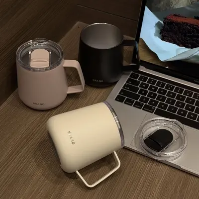 高颜值马克杯不锈钢带盖水杯两用保温杯便携家用上班礼品杯子批发