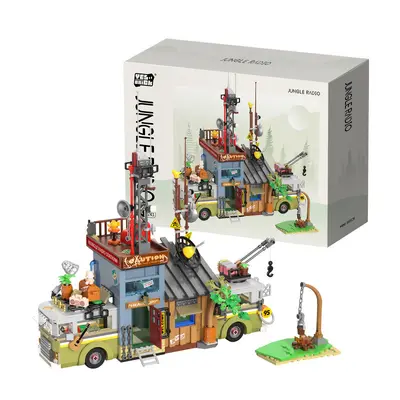 Jungle broadcasting station building blocks compatible with Lego