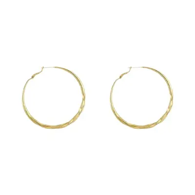 Twisted Metal Hoop Earrings, Minimalist Design, Eco-Friendly - 6