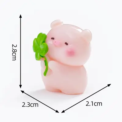 Cute Cherry Blossom Piglet Figurine for Dollhouse and DIY Decoration - 10