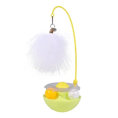 Weighted Roly-Poly Cat Teaser Wand, Chew-Resistant Automatic Cat Toy - 6