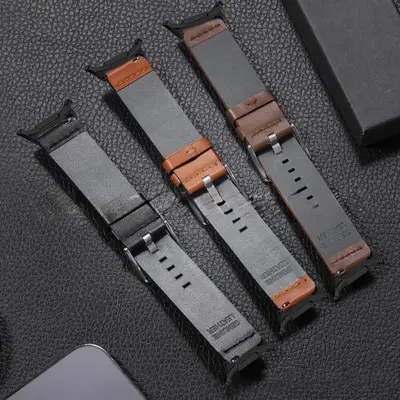 Samsung Galaxy Watch Ultra 47mm Leather Watch Strap with Metal Connector
