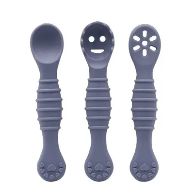 Baby Silicone Teething Spoon, Double-Head Soft, for Baby Food - 11