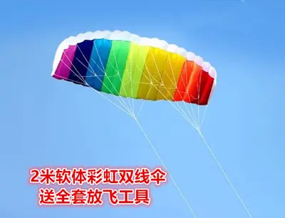 Weifang Soft Rainbow Umbrella Kite, Double-Line Stunt Kite - 8