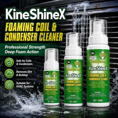 KineShineX Klima Kondenser ve Evaporatör Köpük Temizleyici, Güçlü Leke ve Toz Giderici