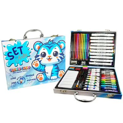 53 parça resim seti, su rengi, marker, renkli kalem - 11