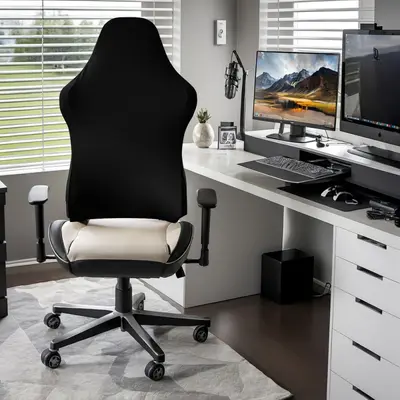 Cross-border wholesale milk silk MC solid color e-sports chair cover headrest cover computer gaming Internet cafe competitive seat cover - 9