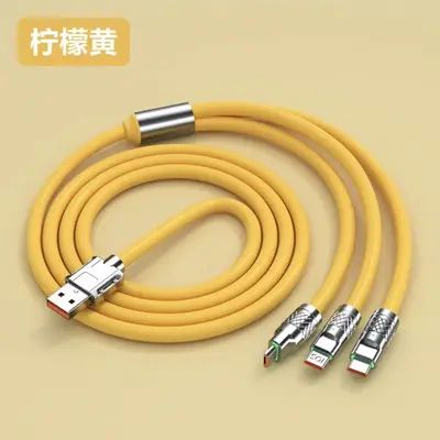 120W süper hızlı şarj çinko alaşımlı üçü bir arada veri kablosu Apple/Type-c/Android hızlı şarj için uygun Geek kablosu - 10
