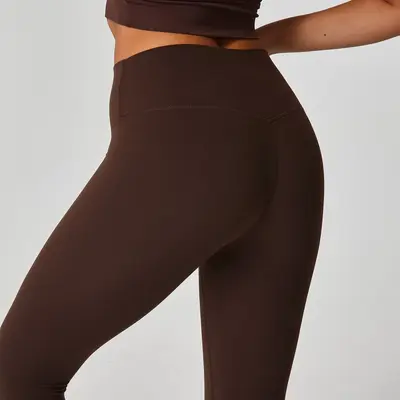 YTRIAN kadın Çıplak Yoga Pantolon Yüksek Bel Karın Kontrol Popo Kaldırma Şekillendirme Açık Spor Rahat Sıkı Uzun Pantolon - 3