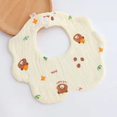 100% Cotton Gauze Baby Bib, Waterproof, Breathable, Soft for Newborns - 9
