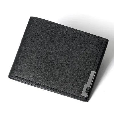 Men's Short Wallet with Iron Edge and Multiple Card Slots - 6