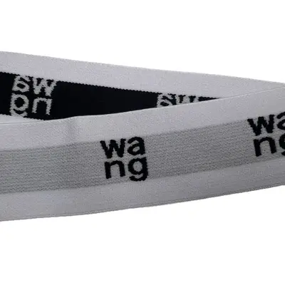 Elastic Rubber Band with Letter Print, Black Text on White Background - 6