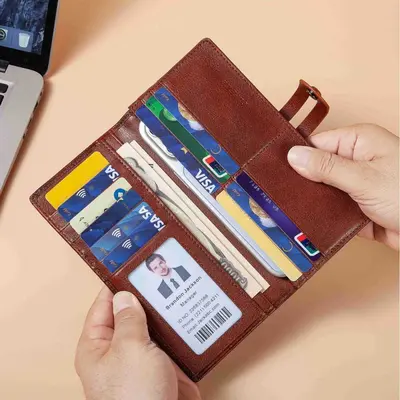 Men's Long Bifold Wallet with Multiple Card Slots, Light Luxury Business Style