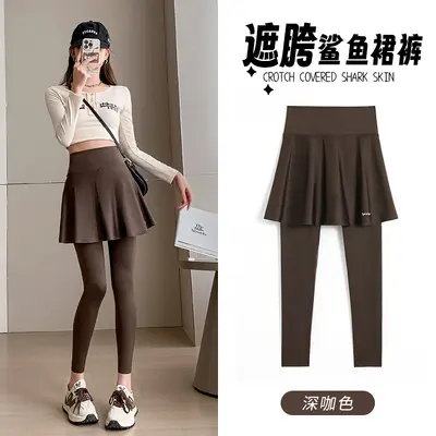 Women's Fake Two-Piece Plus Size Yoga Leggings, Thin Summer Style - 9