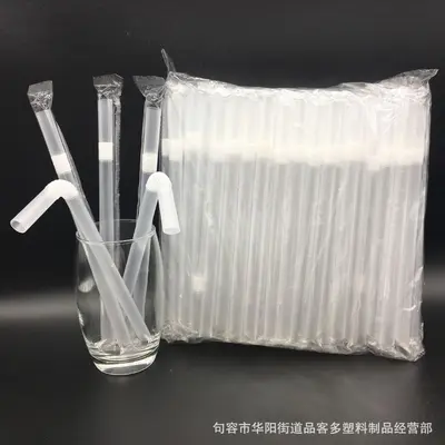 Tek Kullanımlık Kıvrımlı Pipet, 100 Adet, Bireysel Ambalajlı