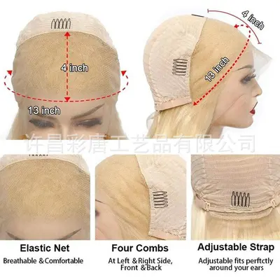 13x4 613 Blonde Lace-Front-Perücke, freier Scheitel