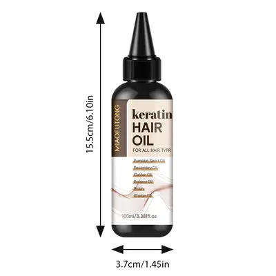 Keratin-Haarpflegeöl gegen Frizz, feuchtigkeitsspendend und glättend