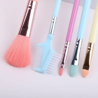 Makyaj fırçası 5 parçalı set, göz farı fırçası, dudak fırçası, allık fırçası, toptan pudra fırçası, kapatıcı fırçası, güzellik aracı, çok fonksiyonlu
