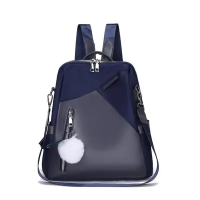 Multifunktionaler PU-Rucksack mit Pompon-Anhänger Damen - 7