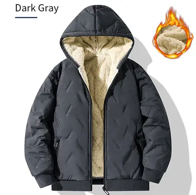 Lamb Wool-Lined Cotton Children's Jacket, Medium and Large Sizes