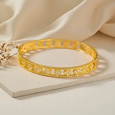 Kaleidoskop-Armband Damen, Blüte, vollständig mit Strass - 9