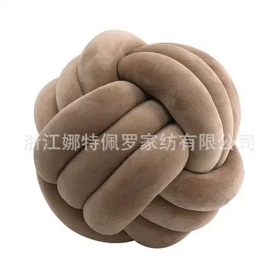 Skandinavischer grenzüberschreitender dreiseiliger Knotenseil handgewebtes Knoten rundes Kugel Kopfkissen Stoff Kissen Sofa Kissen Lendenkissen